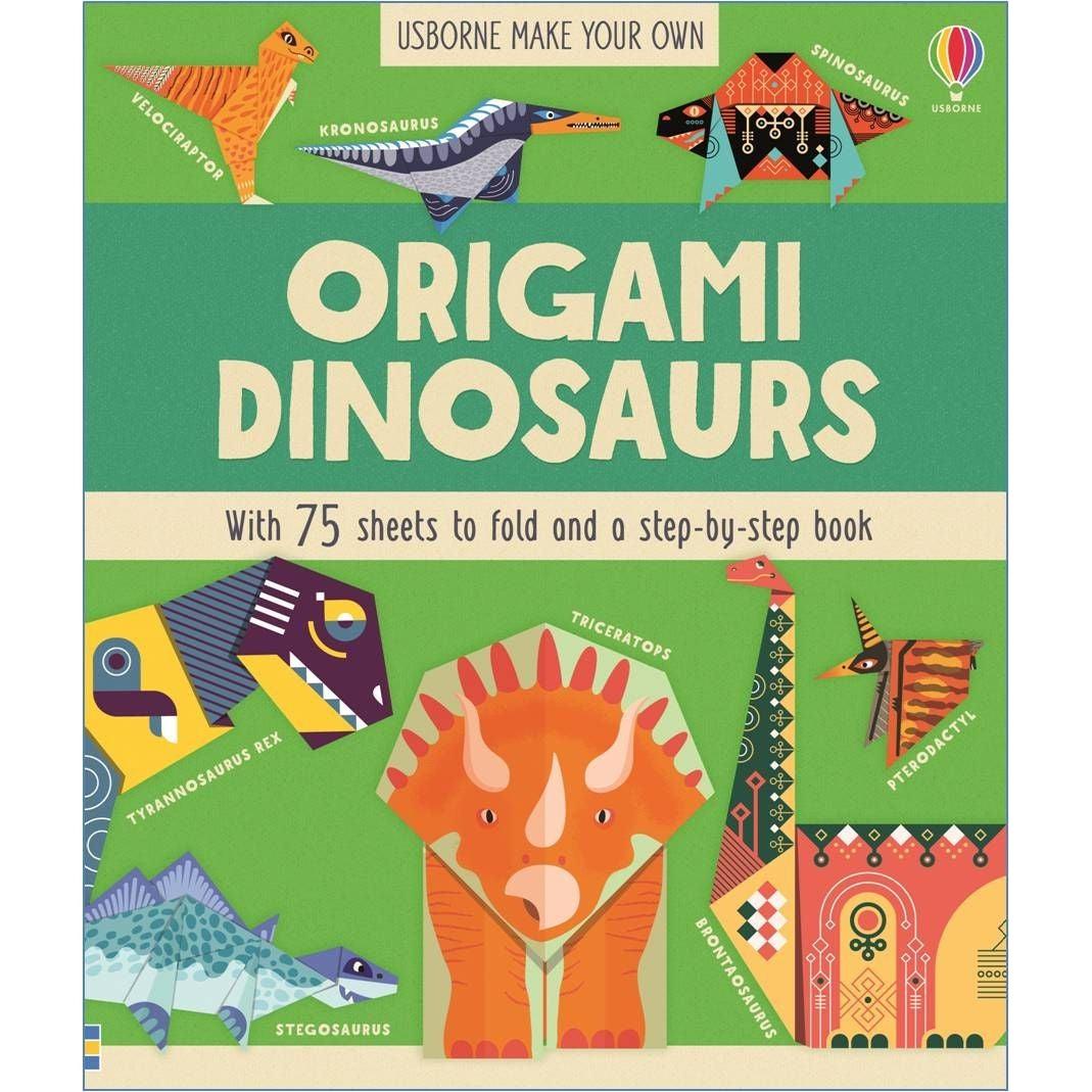 Colorful Origami Pack for Folding Eight Awesome Dinosaurs