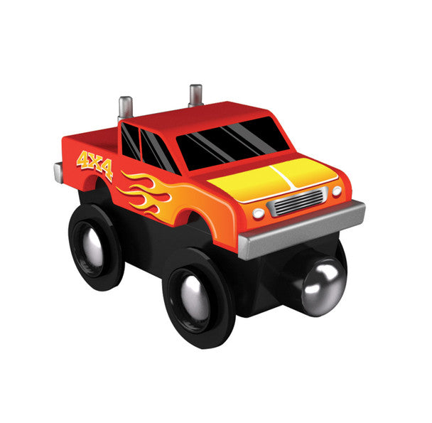 Magnetic Wooden Monster Truck Toy Train for Kids Aged 3 and Up