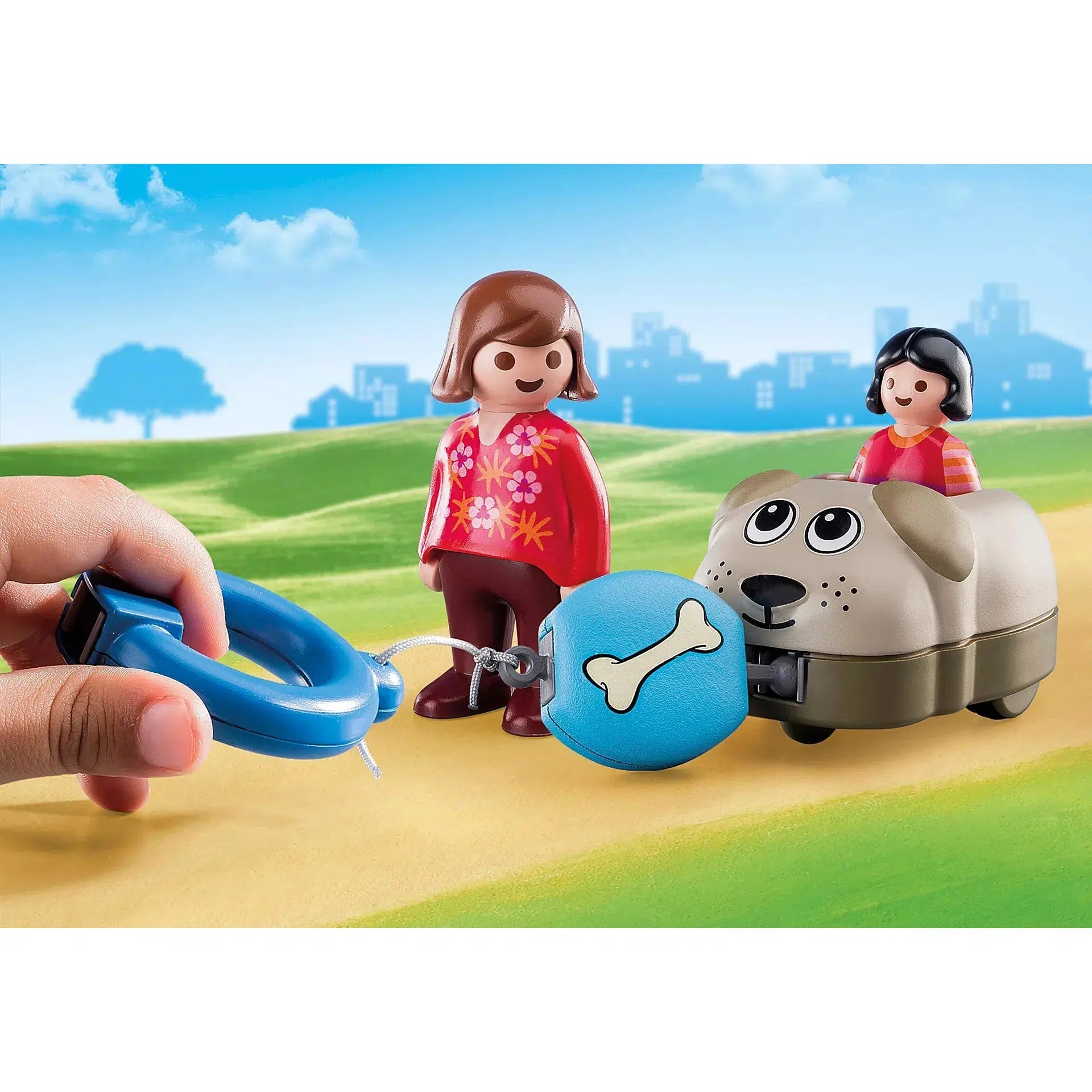PLAYMOBIL 1.2.3 Dog Toy with Train Car for Toddlers