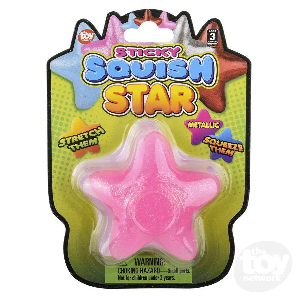 3 Pieces of Squishy Sticky Glittery Star Stress - Relief Toys