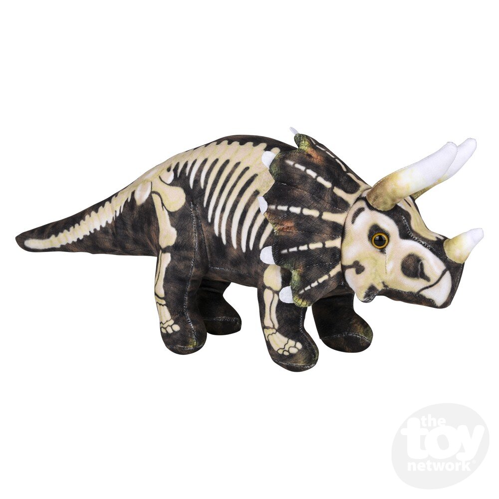15.5 - inch Fossil - themed Print Triceratops Soft Plush Toy
