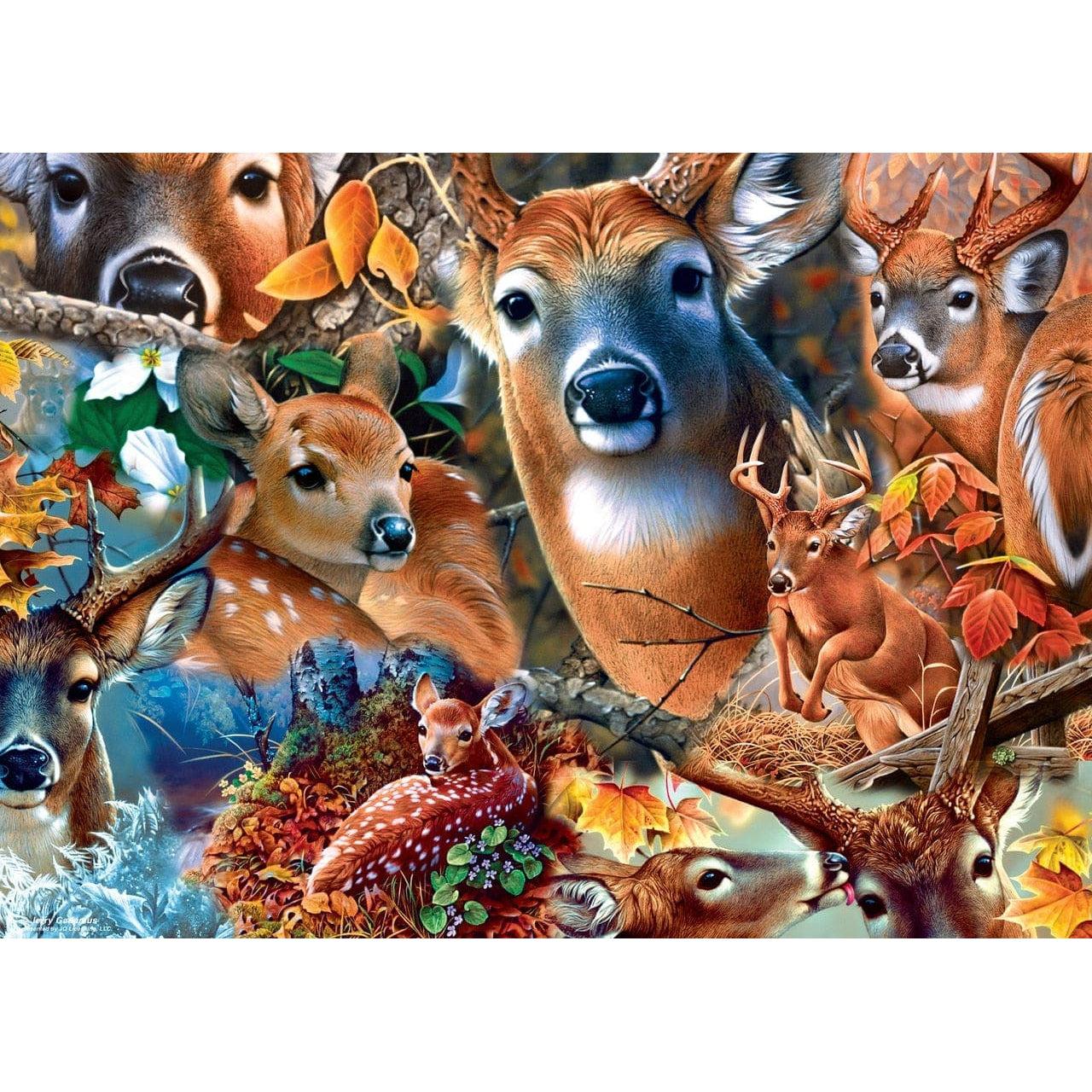 Realtree 1000 Piece Jigsaw Puzzle - A Stunning Collage of Forest Beauties: Whitetail Deer