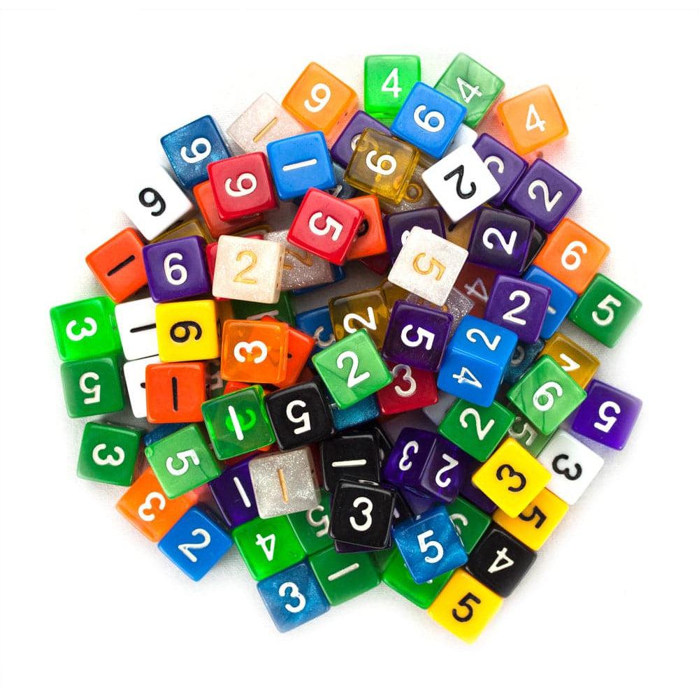 100+ Pieces of Randomly Colored 20MM D6 Polyhedral Dice Set