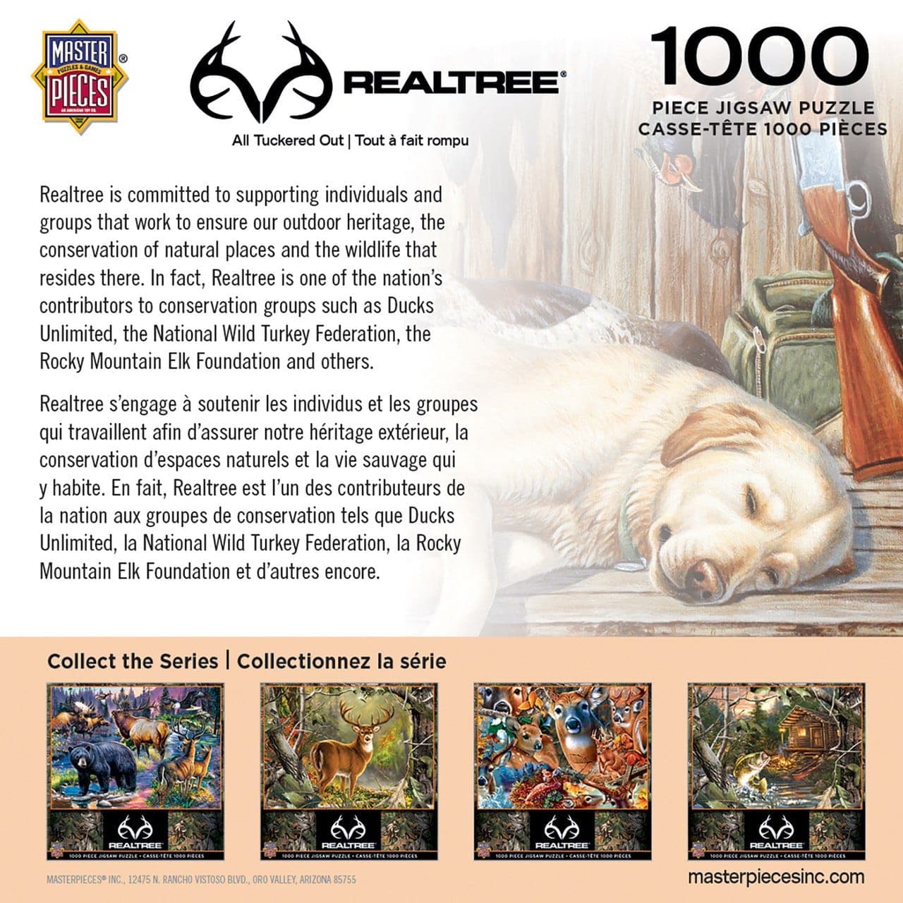 Realtree 1000-Piece Puzzle: Two Adorable Tired Hunting Dogs