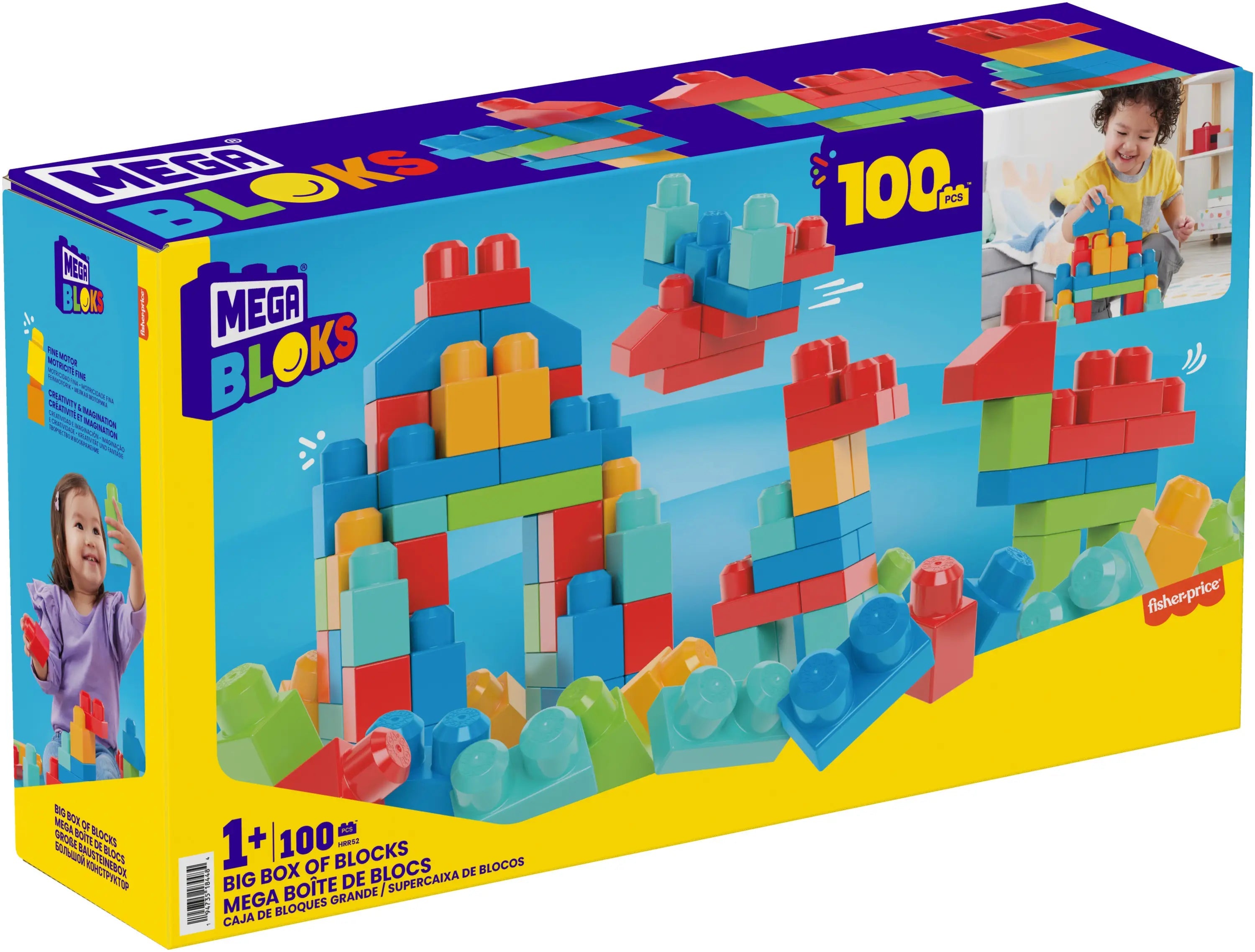 MEGA BLOKS 100-Piece Big and Colorful Building Blocks Big Box