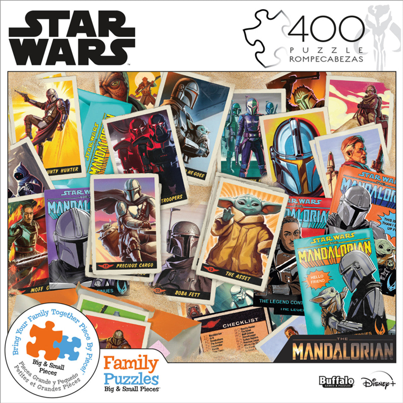 Star Wars: The Mandalorian Trading Card 400-Piece Family Jigsaw Puzzle