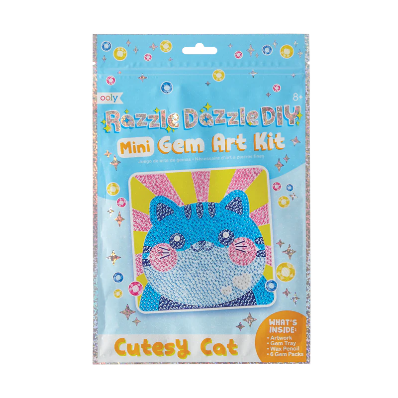 OOLY Razzle Dazzle Do - It - Yourself Mini Gem Art Craft Kit Featuring an Adorable Cat