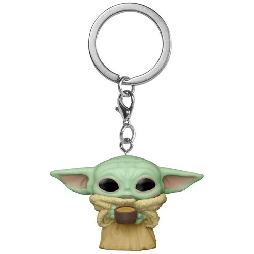 Star Wars: The Mandalorian Collectible - Adorable The Child with Cup Funko Pocket Pop! Key Chain for Fans