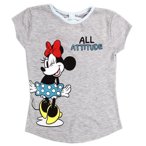 Adorable Grey Minnie Mouse Girls' T-Shirt for Ages 4 - 6X