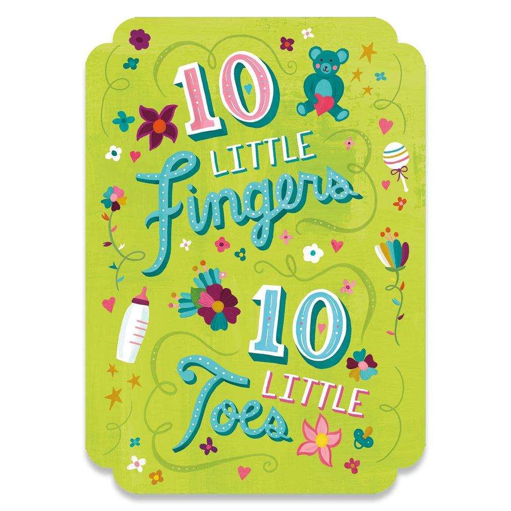 Stylish Newborn Greeting Card - 10 Little Fingers & Toes
