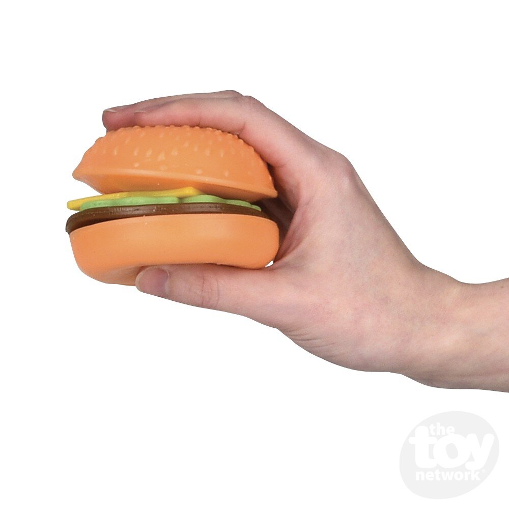 Three-piece Squishable and Stretchable Hamburger Fidget Toy