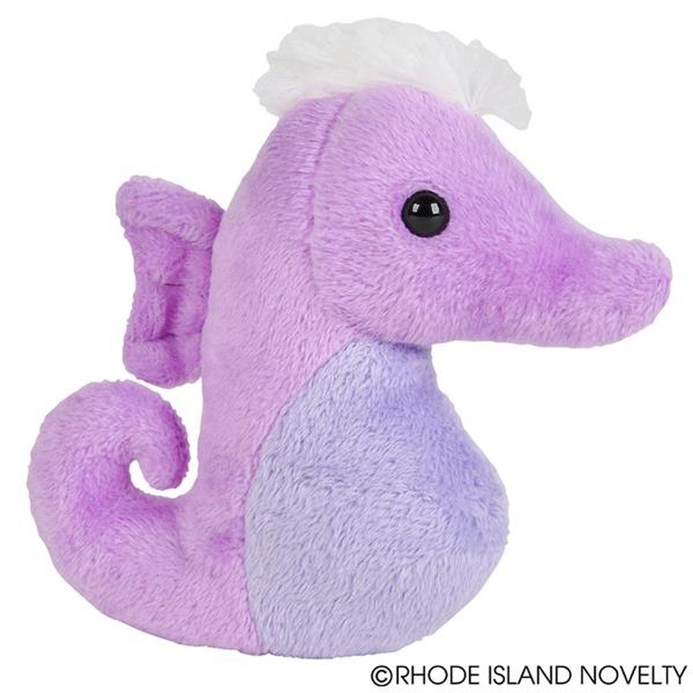3.5-Inch Adorable Purple Sea Horse Plush Toy with White Fuzzy Hair