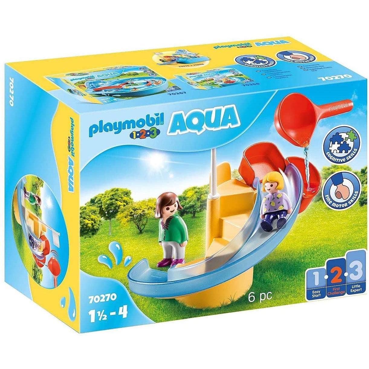 PLAYMOBIL 1.2.3 AQUA Water Slide - Fun Outdoor Play Equipment for Kids