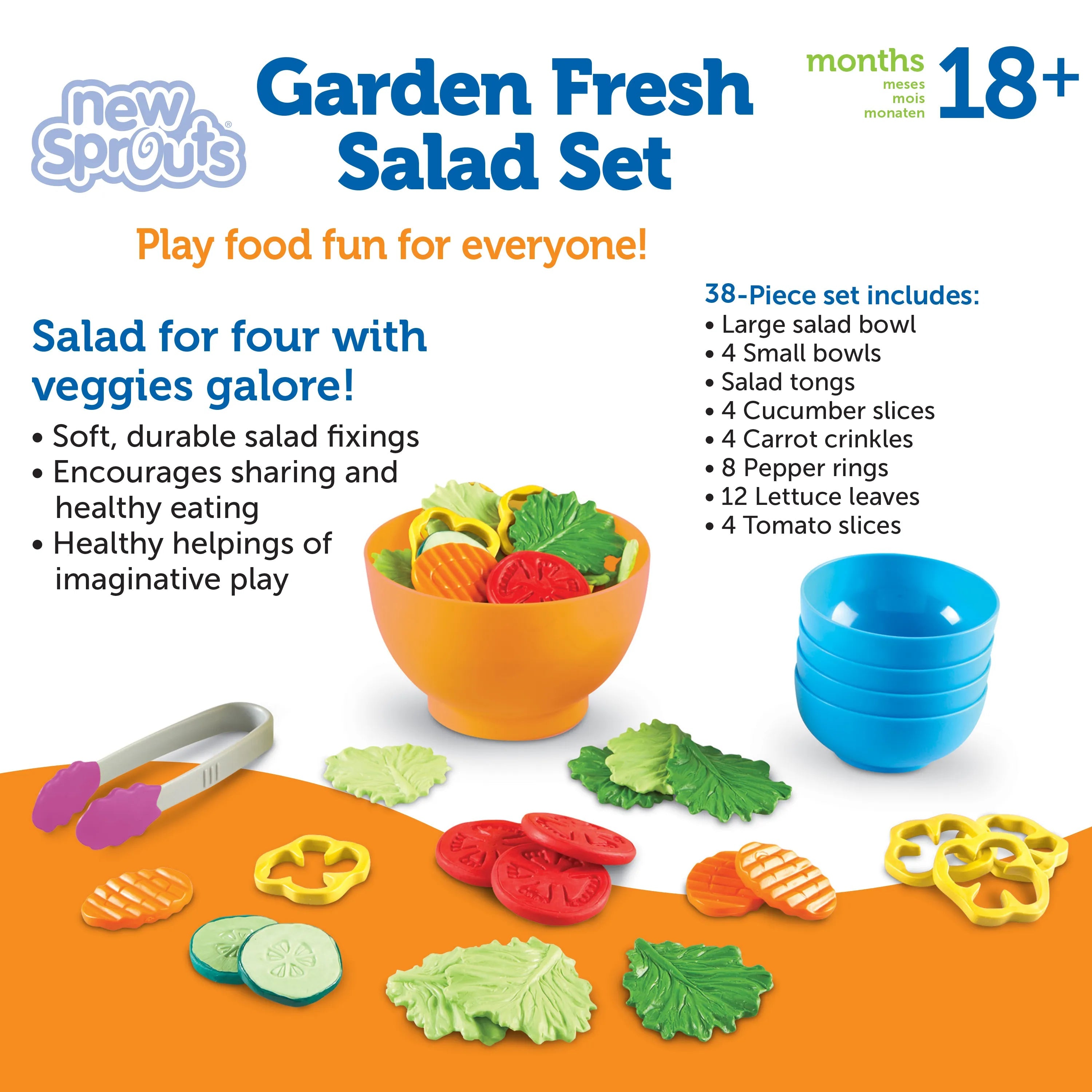 Brand - New Sprouts Toddler Play Food Garden Fresh Salad Set for Pretend Play