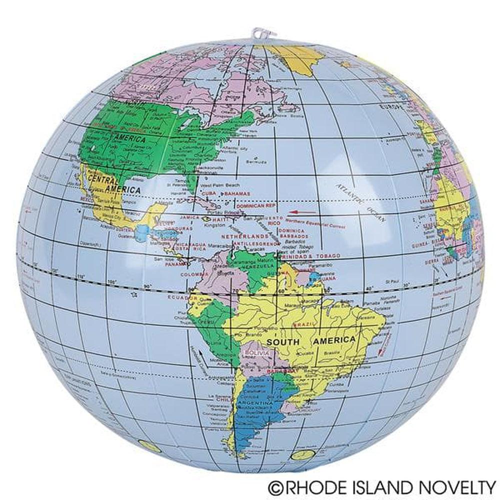 16-Inch Inflatable World Map Globe Ideal for Classroom Use