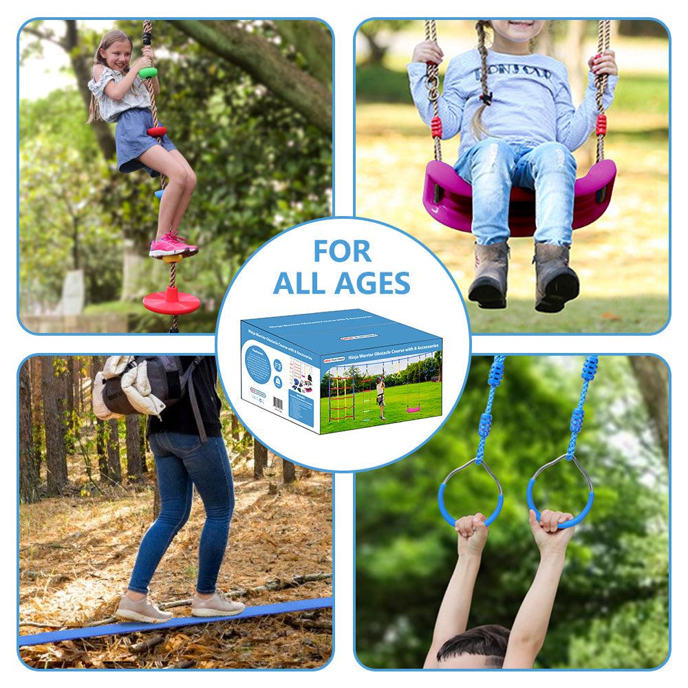 Great Playthings Ninja Warrior Obstacle Course with 8 High - Quality Accessories