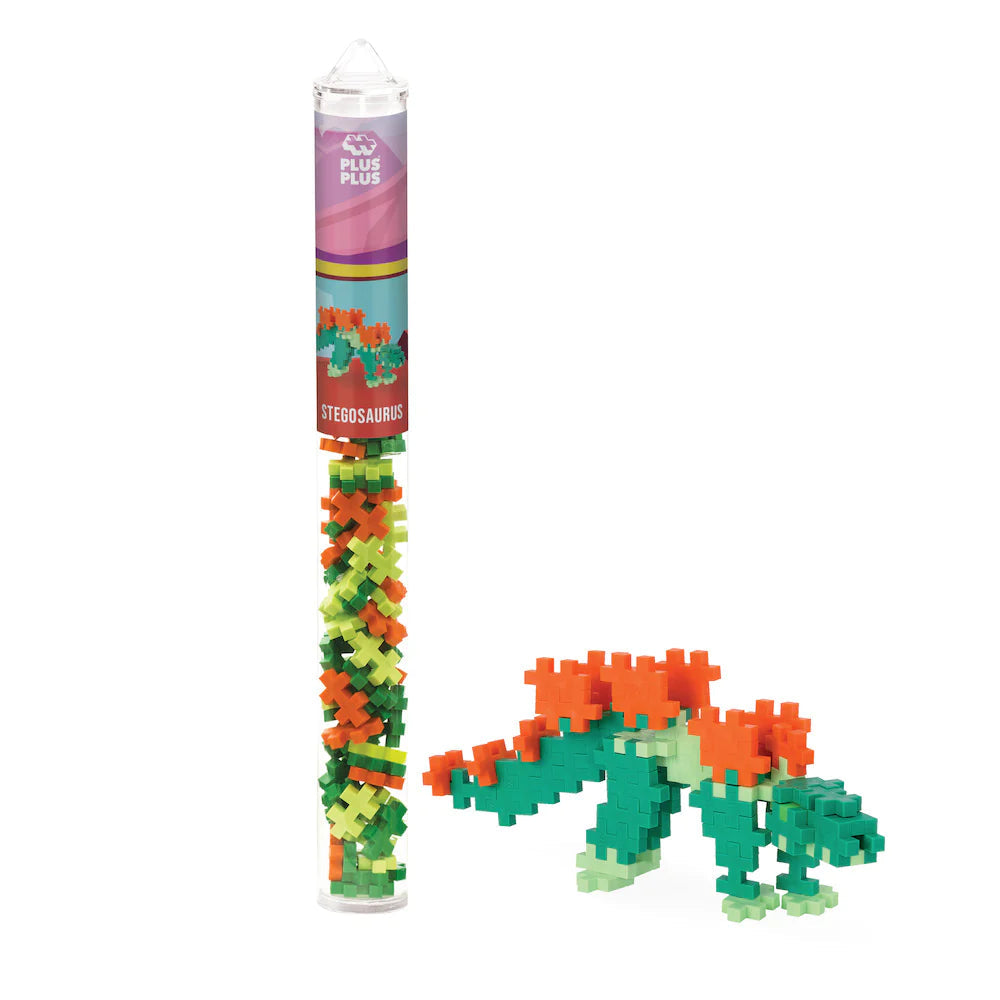 Plus-Plus 70-Piece Stegosaurus Tube - Ideal STEM Toy for Endless Creativity