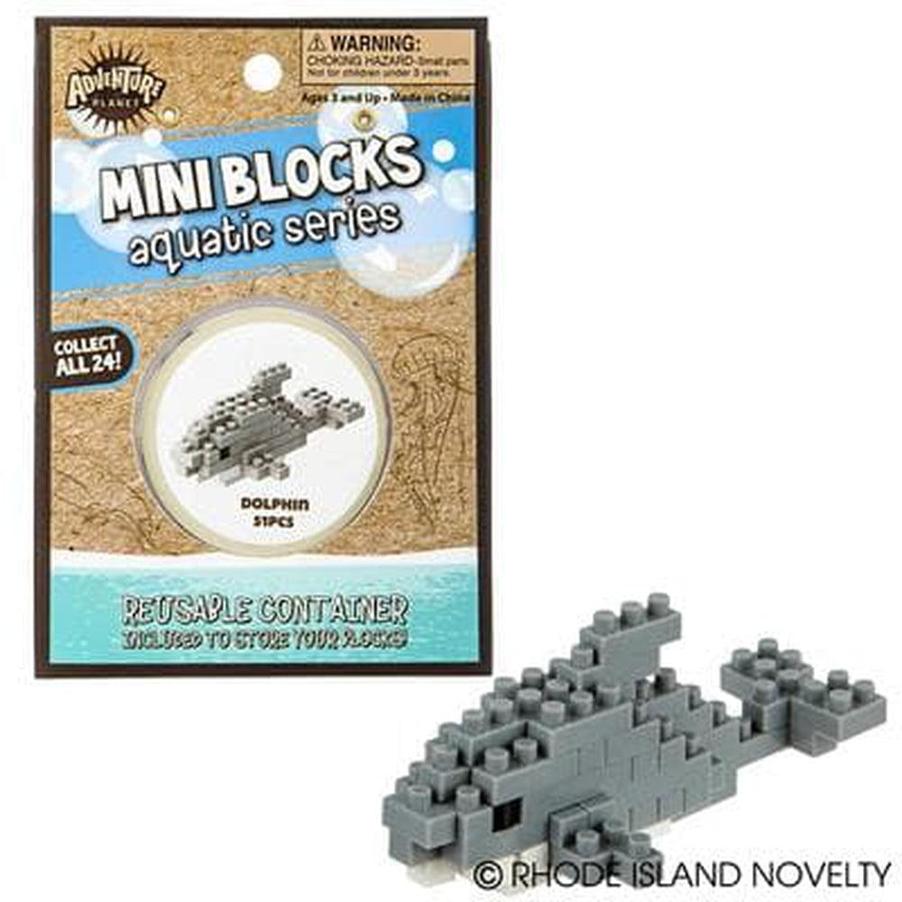 51-Piece Mini Colored Blocks Set to Build a 3D Standing Dolphin