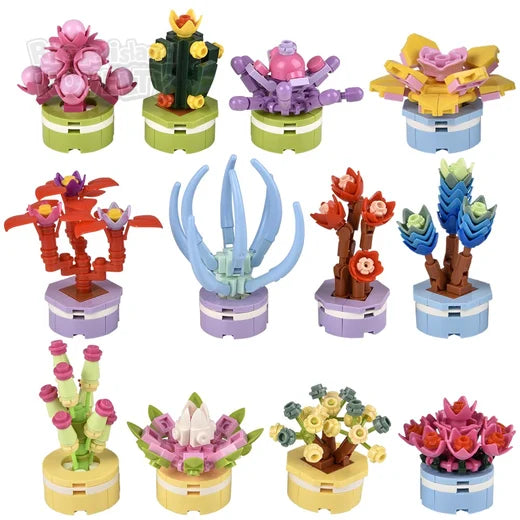 2.5-inch Building Block Set for Creating 12 Different Styles of Unique Flowers