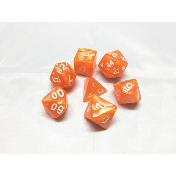 High - Quality Pearl Acrylic 7 - Piece Dice Set with Convenient Bag
