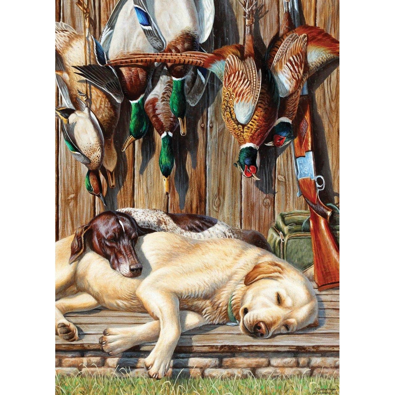 Realtree 1000-Piece Puzzle: Two Adorable Tired Hunting Dogs