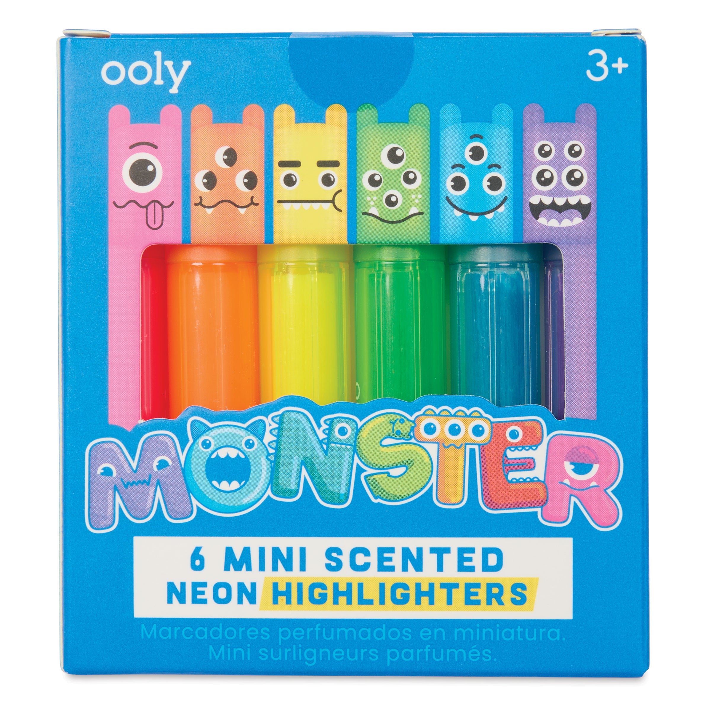 Set of 6 Miniature Monster-Themed Scented Highlighters