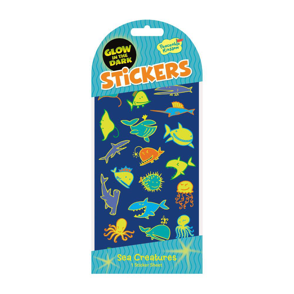 Unique Sea Creatures Glow-in-the-Dark Sticker Pack for Nighttime Fun