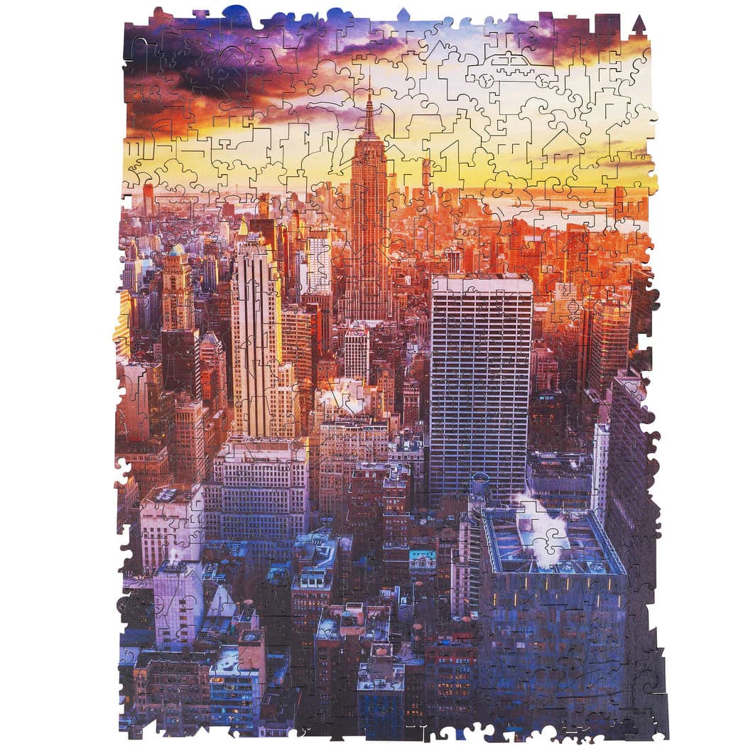 Morning Scene of New York Wooden Jigsaw Puzzle with Different Sizes