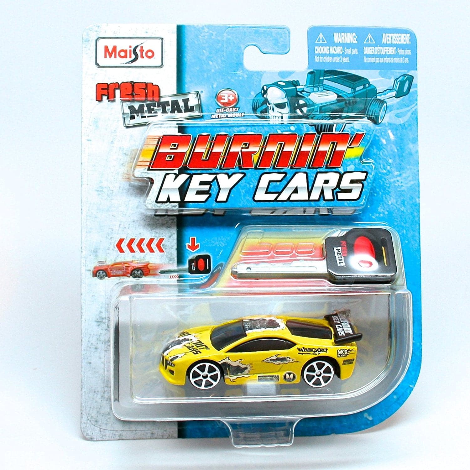 1:64 Scale Assorted Styles 3-Piece Set of Fresh Metal Burning Key Die-Cast Toy Cars