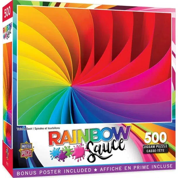 Rainbow Sauce 500 Piece Jigsaw Puzzle - Twist and Swirl Design for a Colorful Puzzle Experience
