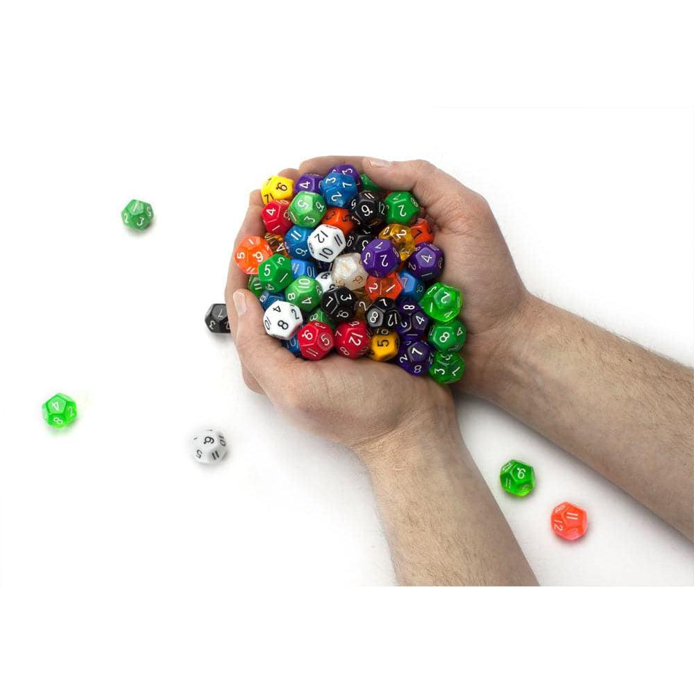 100+ Pack of Multicolored Random D12 Polyhedral Dice for Various Games