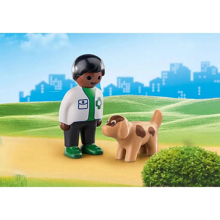 PLAYMOBIL 1.2.3 Vet Set with Dog Toy