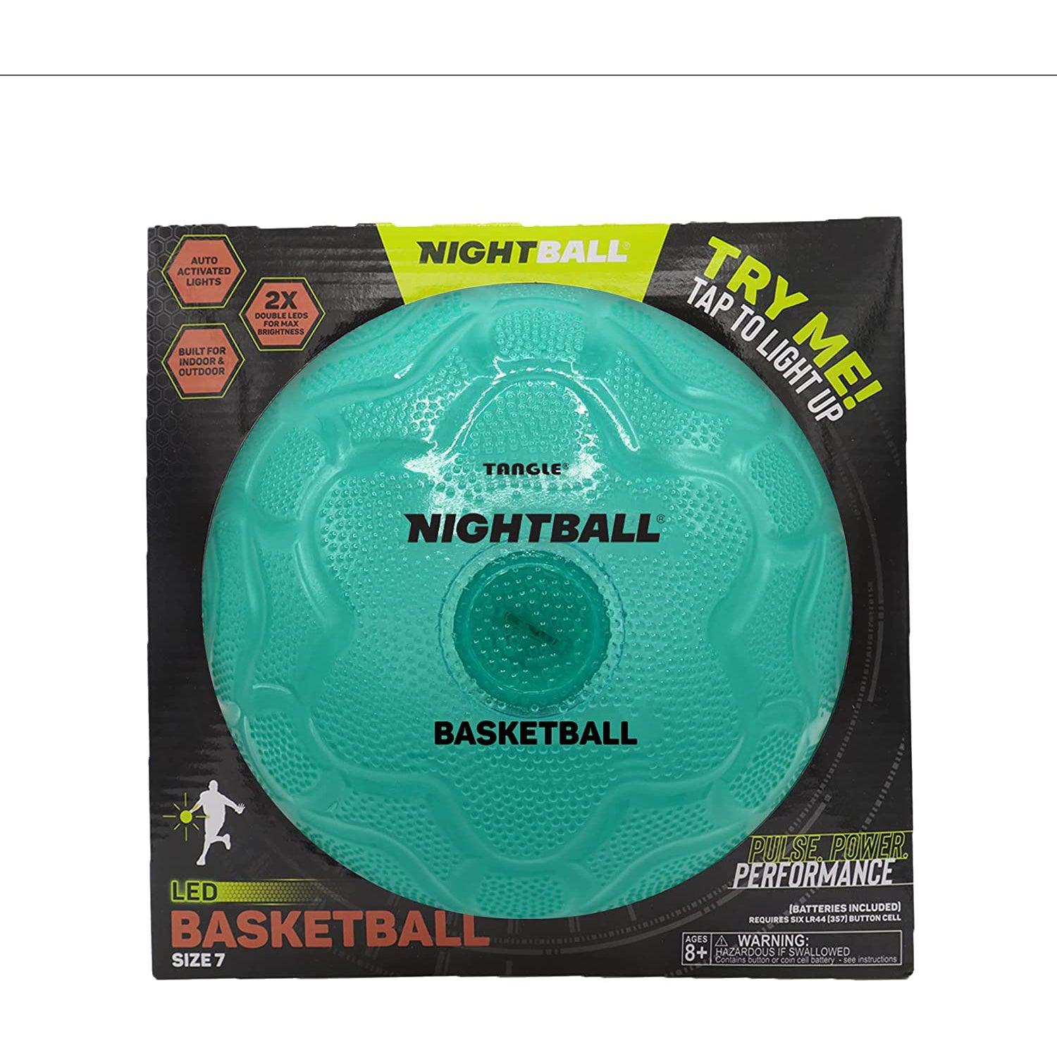 Tangle Creations Teal Nightball LED Glow in the Dark Light Up Regulation Size Basketball