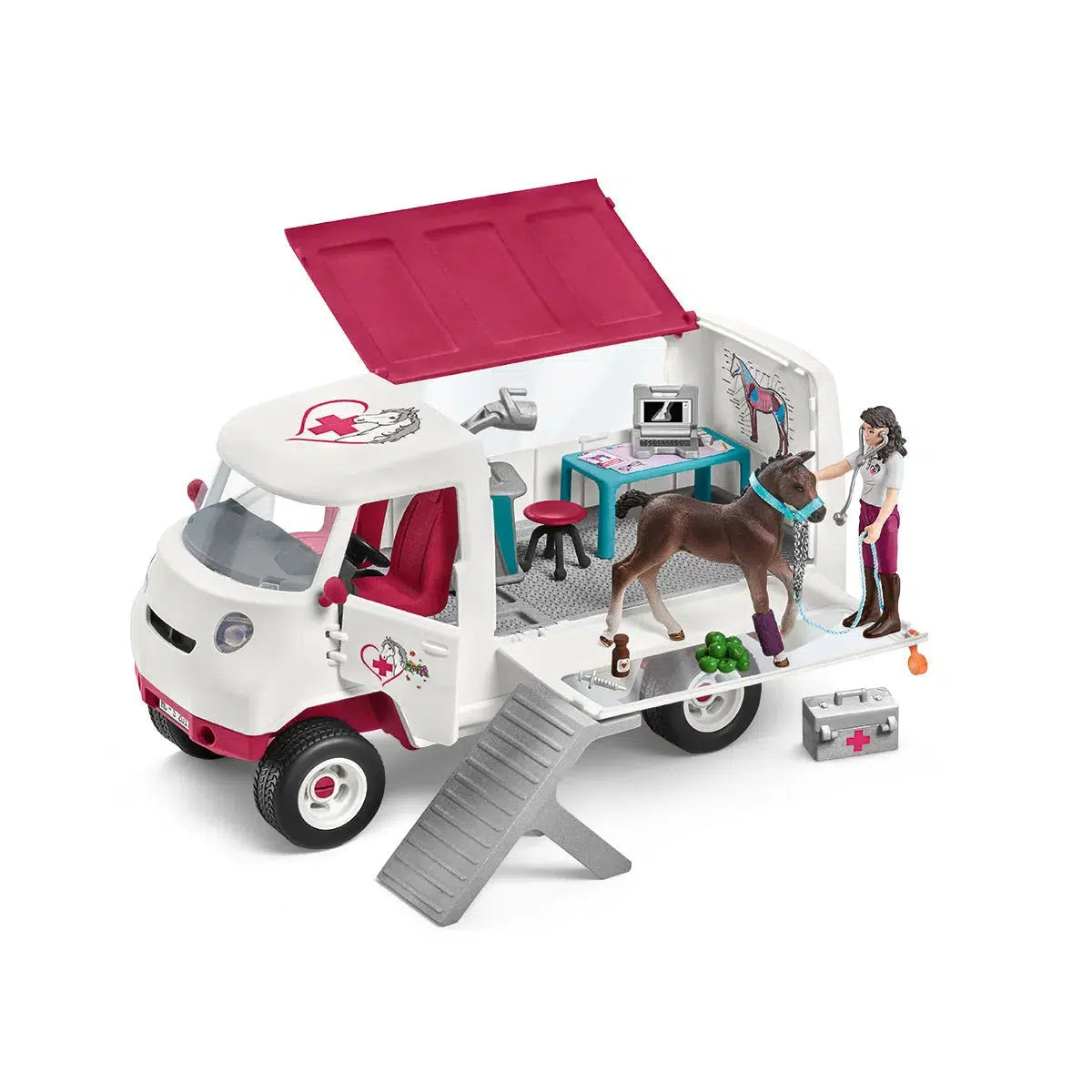 Horse Club Mobile Veterinary Playset Featuring a Hanoverian Foal