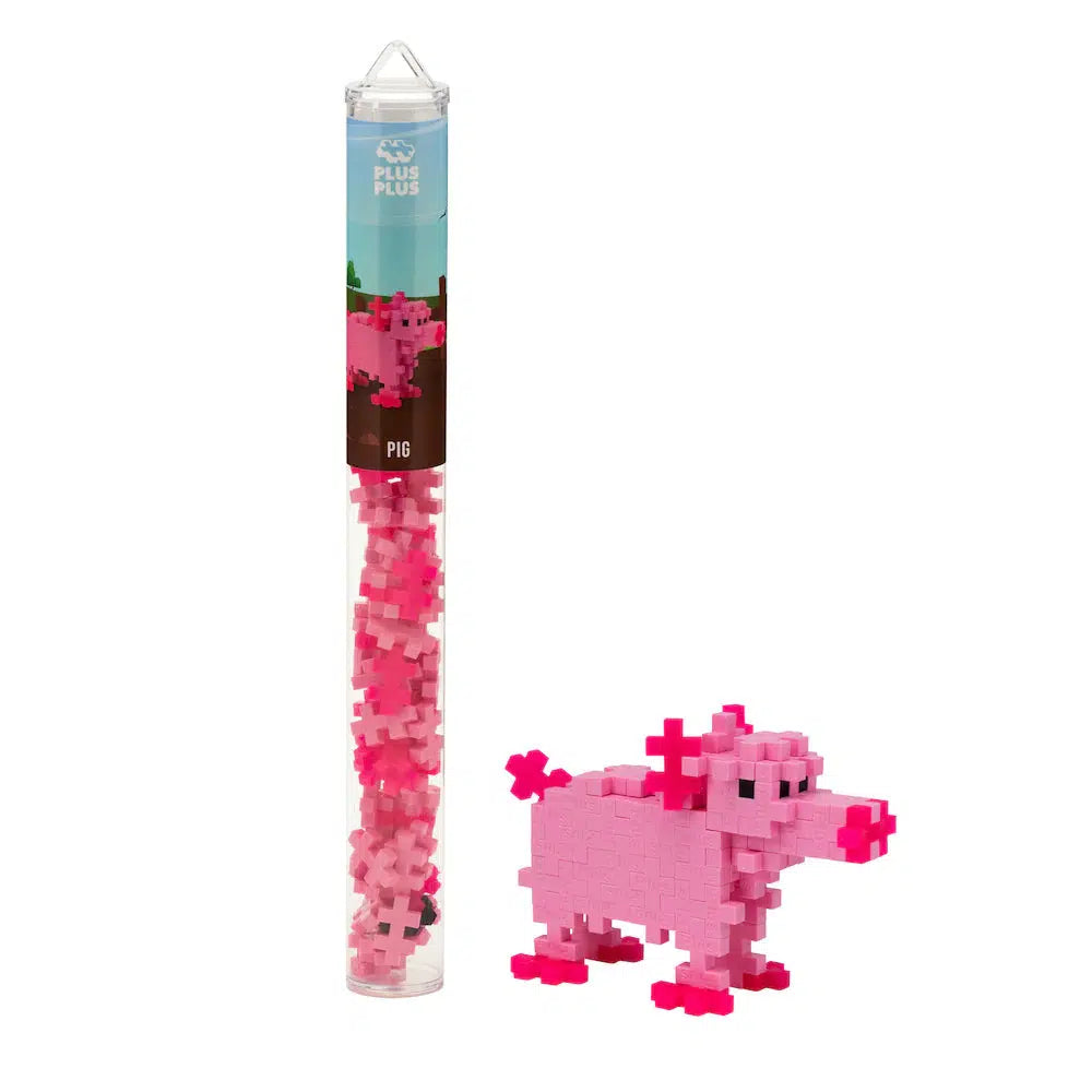 Plus-Plus 70-Piece Pig Tube - Ideal STEM Toy for Creative Play