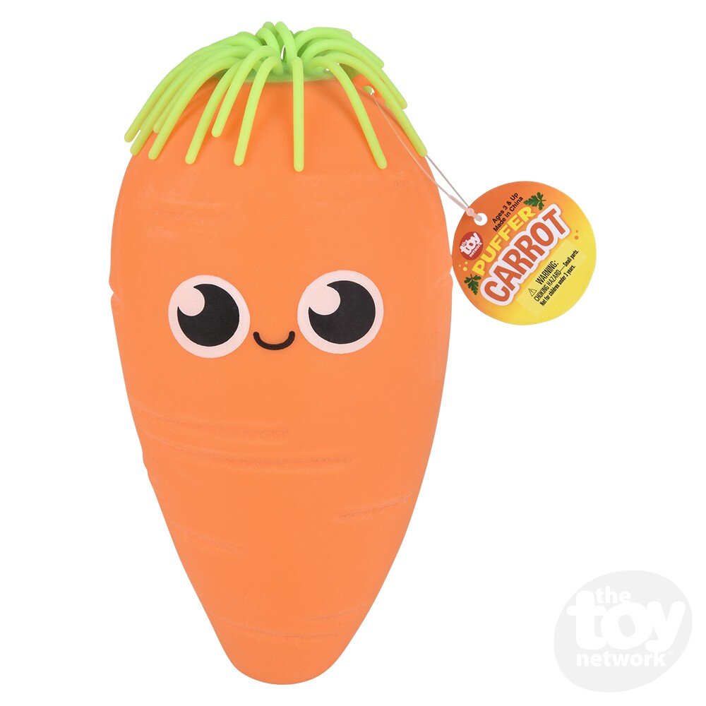 10 - Foot Long Puffer Toy Carrot for Fidgeting and Entertainment