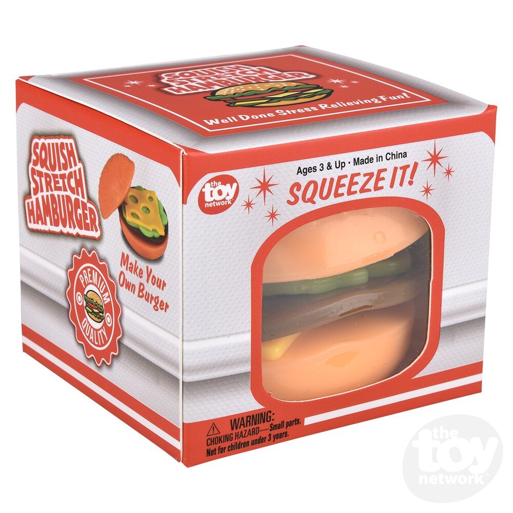 Three-piece Squishable and Stretchable Hamburger Fidget Toy