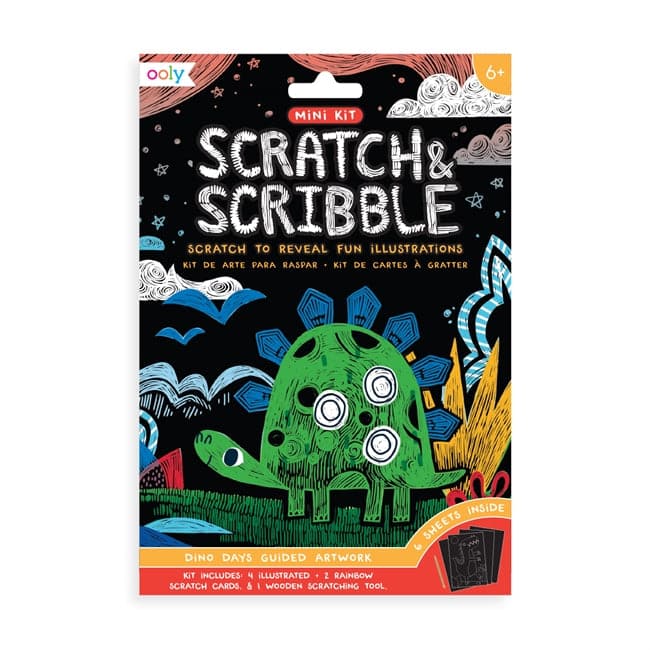 Mini Scratch and Scribble Art Kit for Kids - Dino Days Adventure