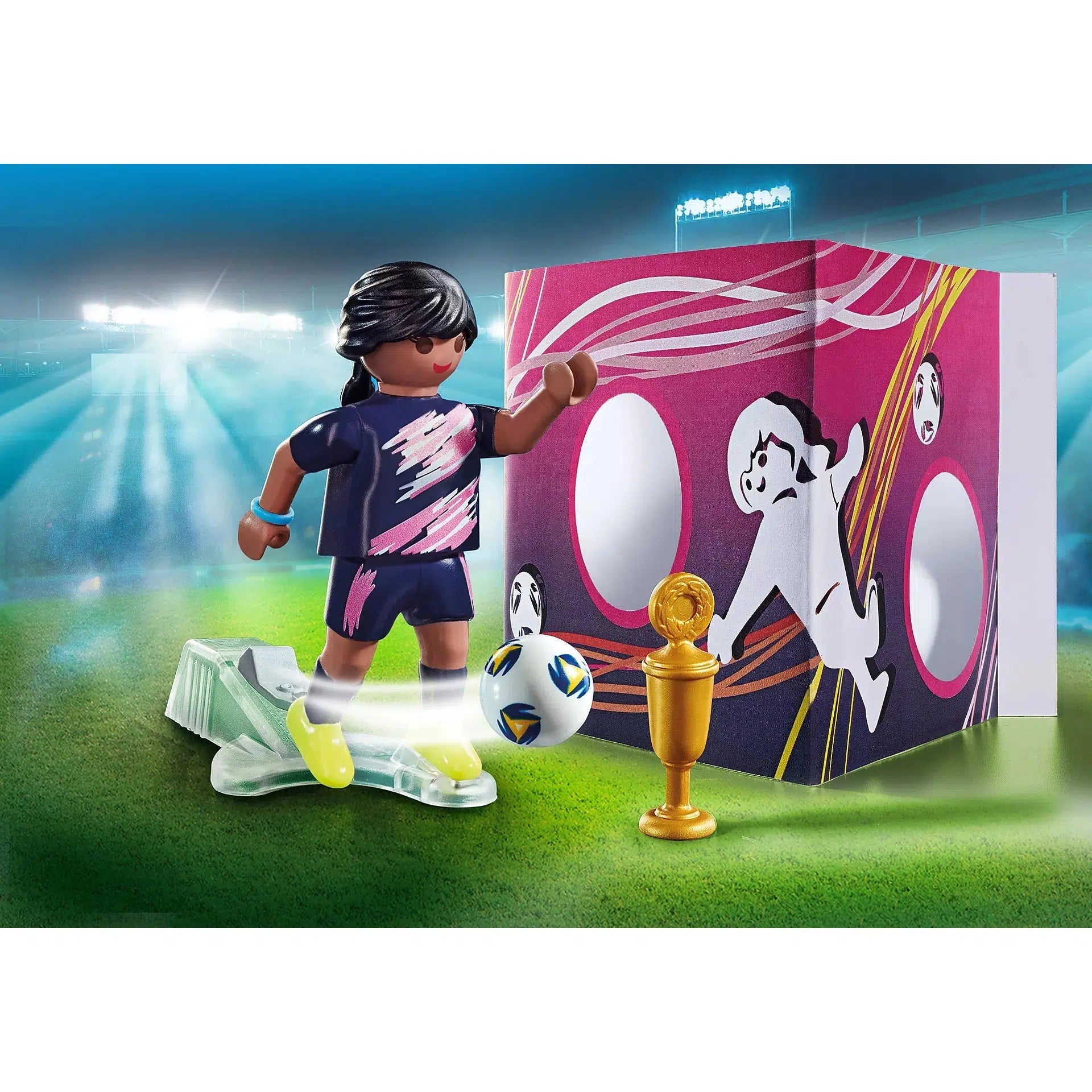 Special Plus - Stylish Soccer Player Toy with Trophy and Goal for Practice
