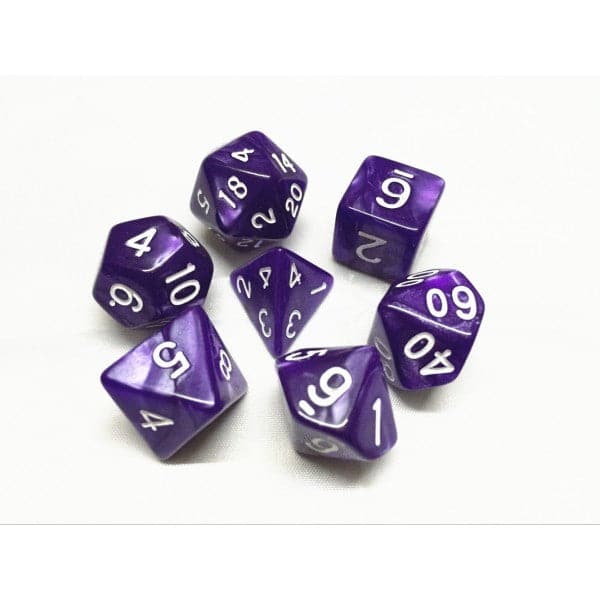 High - Quality Pearl Acrylic 7 - Piece Dice Set with Convenient Bag