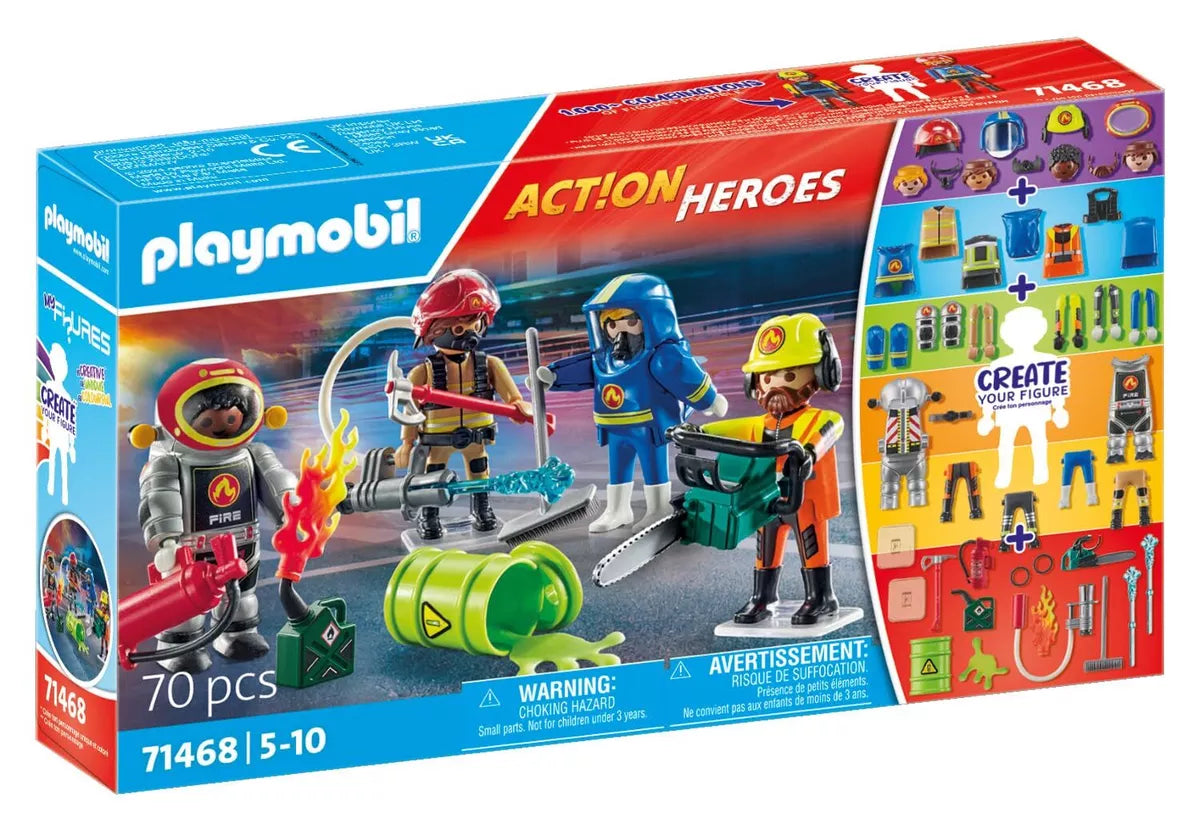 PLAYMOBIL My Figures: Fire Rescue Toy Set for Creative Play