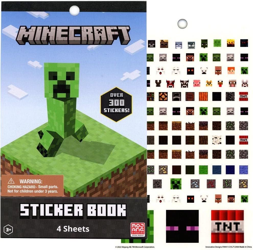 Minecraft 4-Sheet Sticker Pad with Over 200 Colorful Stickers
