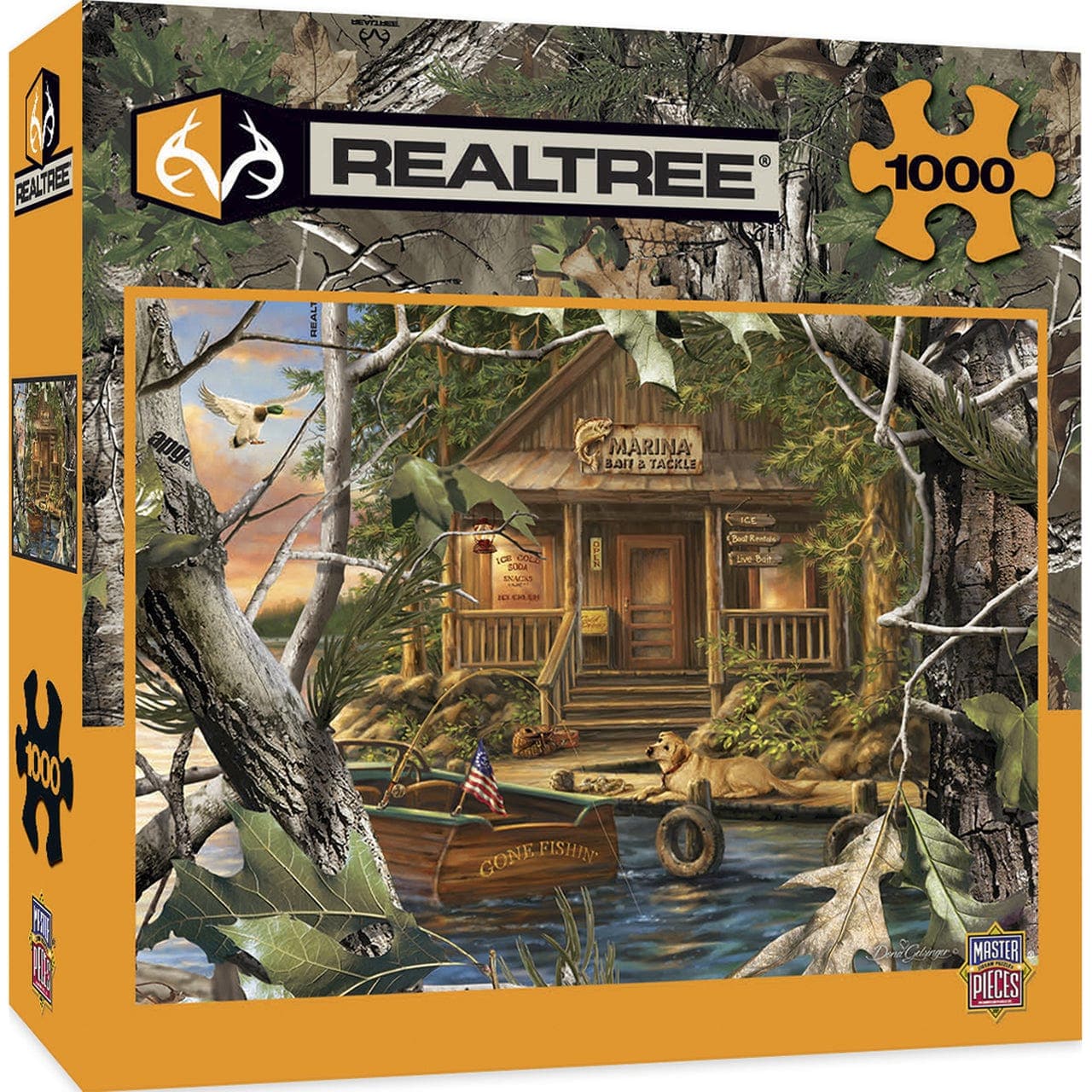 Realtree - 1000 Piece Gone Fishing Puzzle with Hand - painted Art