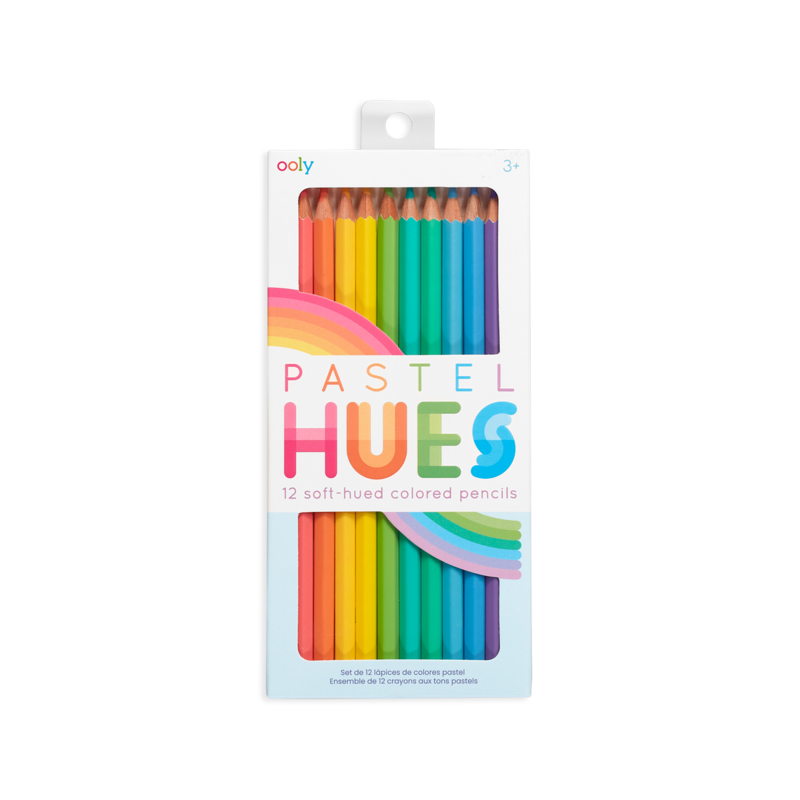 12-Piece Set of Soft Pastel Shades Colored Pencils for Creative Artwork