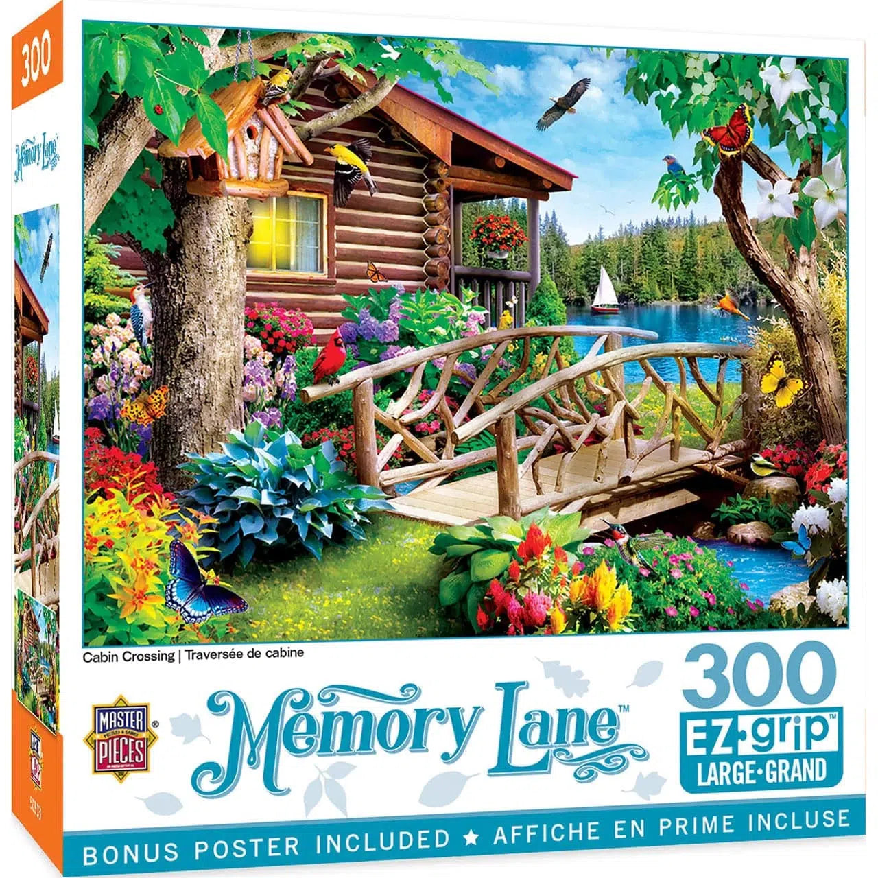300 Piece EzGrip Memory Lane Puzzle - Cabin by the Mountain Lake