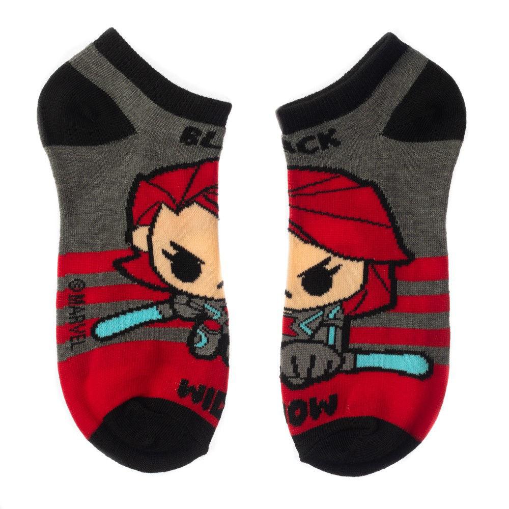 Marvel Chibi Avengers Themed Poly - Spandex Blended Ankle Socks Set of 5 Pairs
