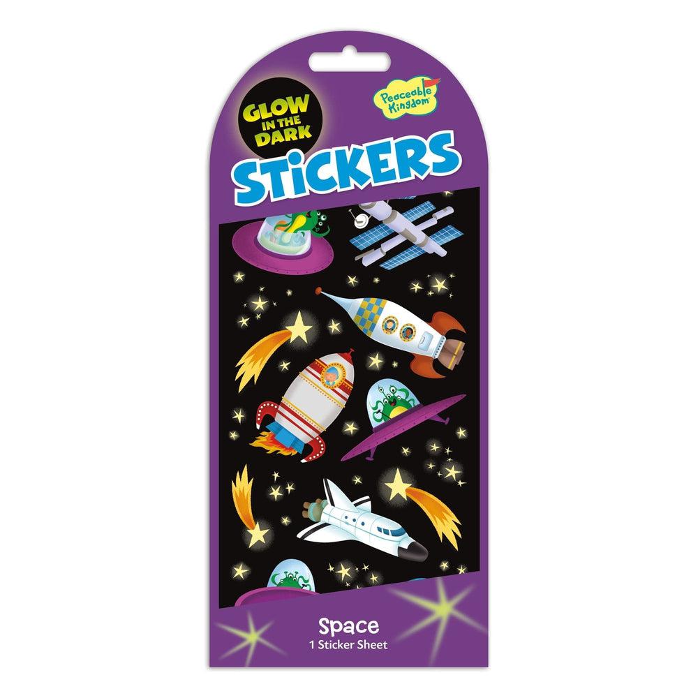 Space-themed Glow-in-the-Dark Sticker Pack for Interstellar Fun