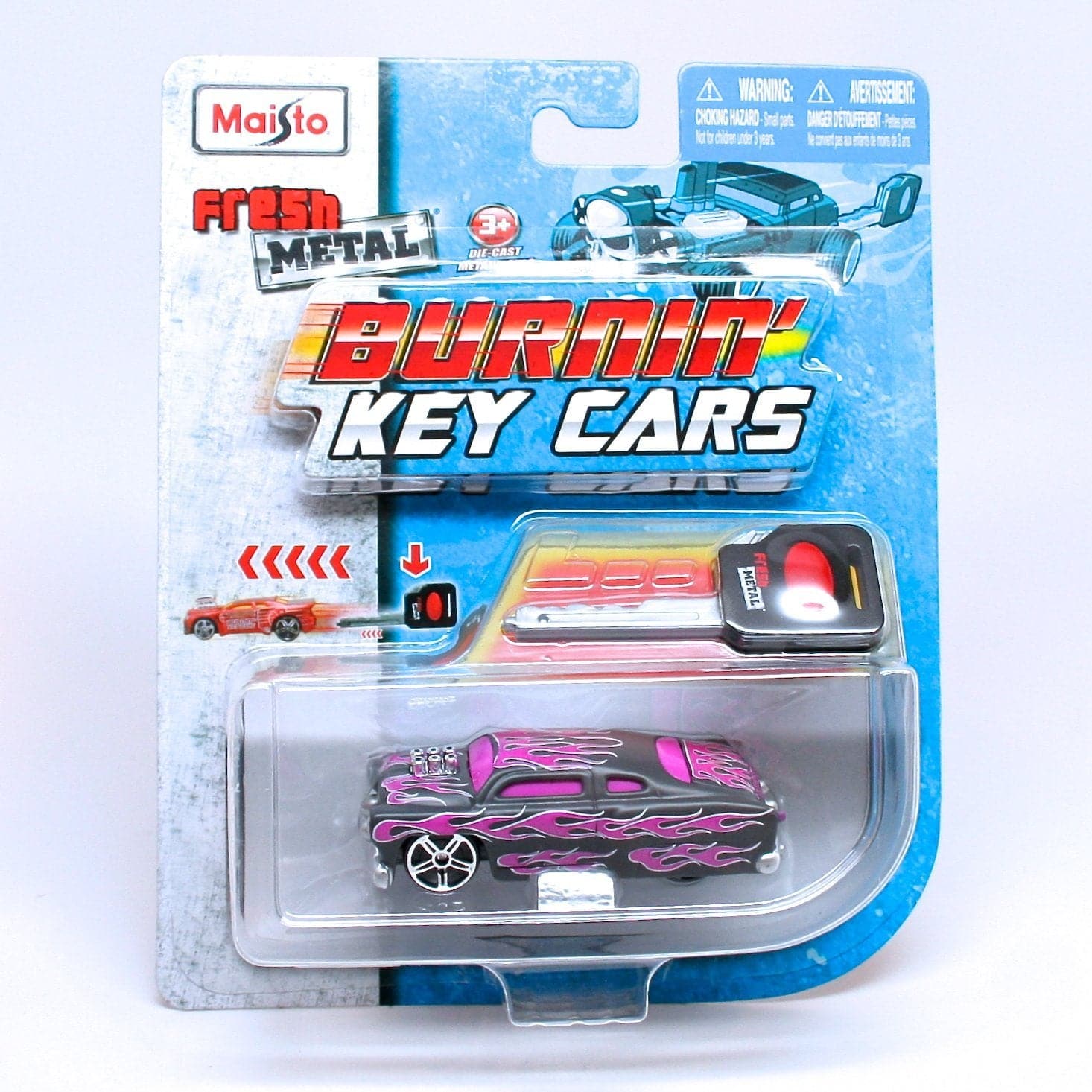 1:64 Scale Assorted Styles 3-Piece Set of Fresh Metal Burning Key Die-Cast Toy Cars