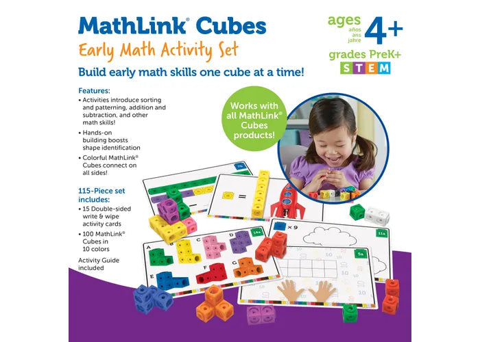 Mathlink Cubes Early Mathematics Activity Set for Kids' Fundamental Math Learning