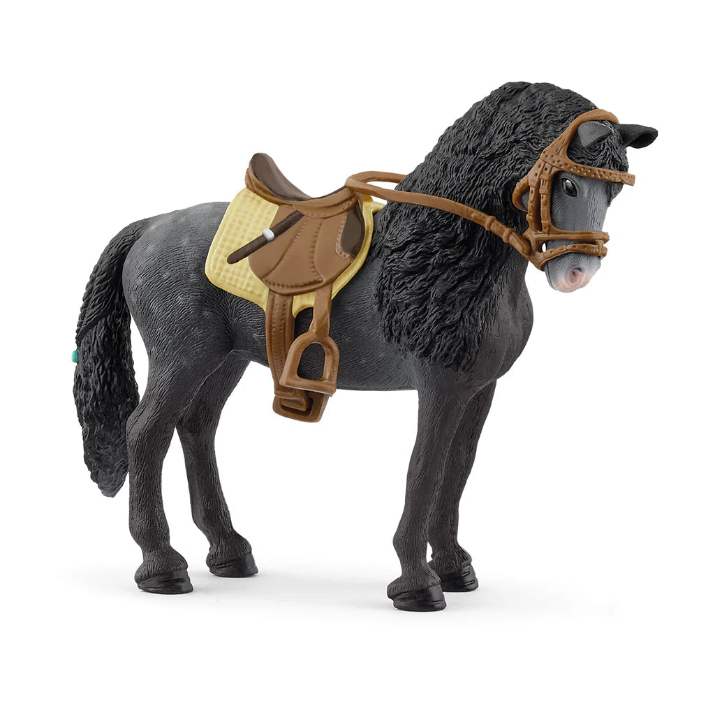 Exquisite Pura Raza Espanola Mare Equipped with Saddle and Bridle for Dressage